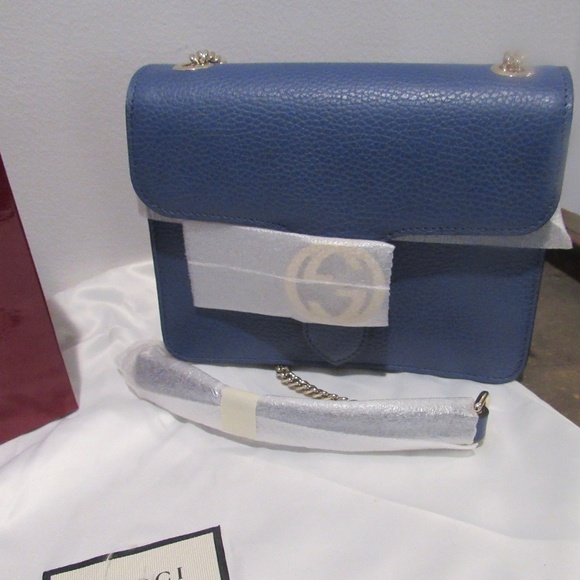 NWT $2190 GUCCI GG Dollar Small Shoulder BAG Caspian W Box Dust bag Cards - Picture 5 of 6